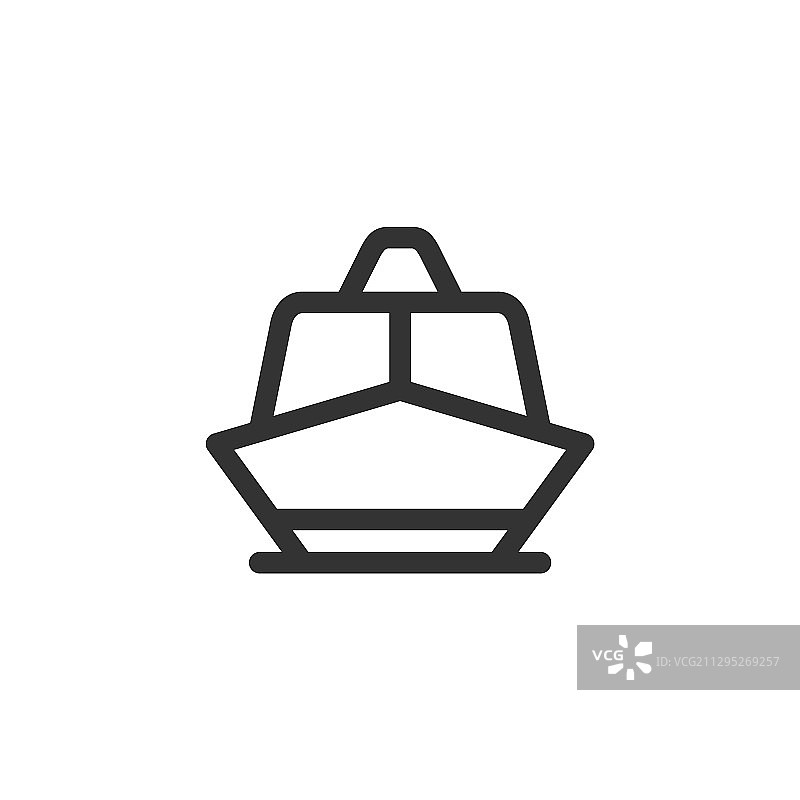 船只正视图轮廓风格图标图片素材