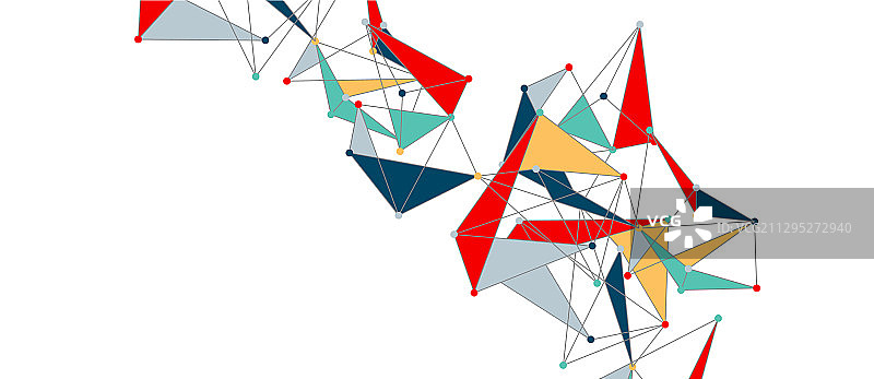 线点连接三角技术图片素材