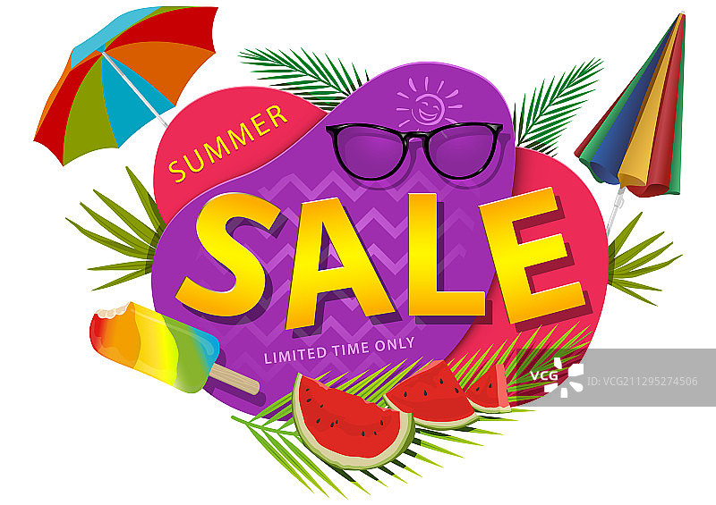 夏季促销贴纸或banner图片素材