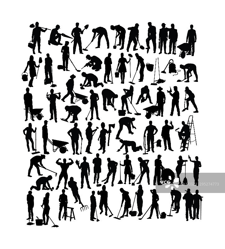 工作活动中的人物剪影图片素材