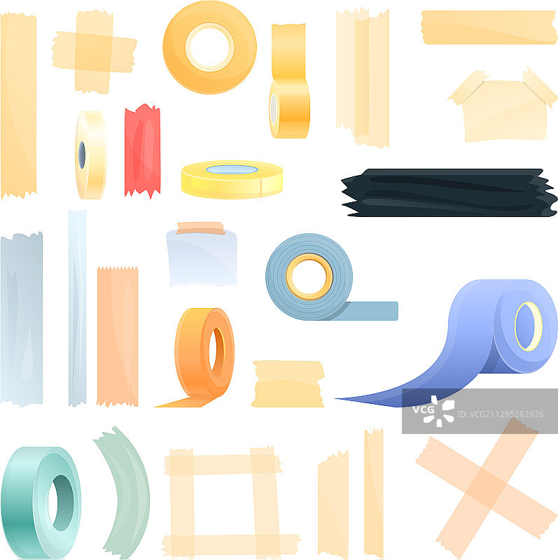 透明胶带图标卡通风格图片素材