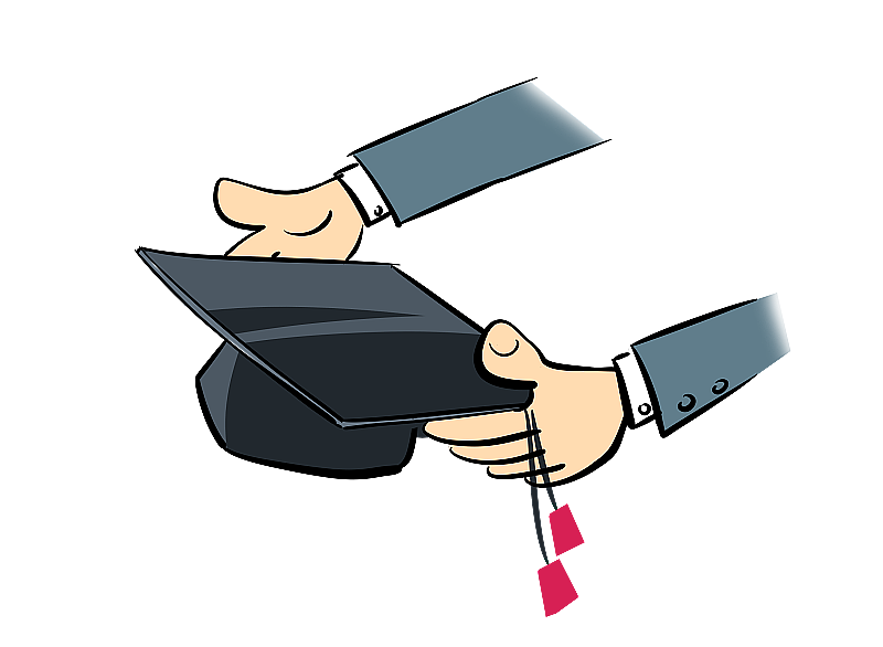 双手捧博士帽图片素材