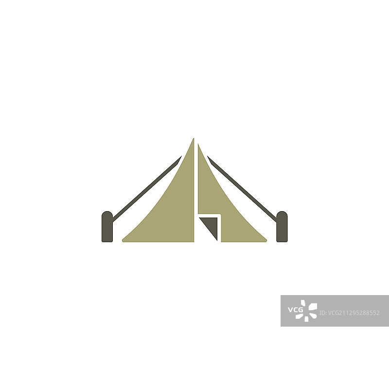 图形背景上的帐篷相关图标图片素材