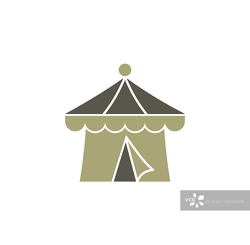 图形背景上的帐篷相关图标图片素材
