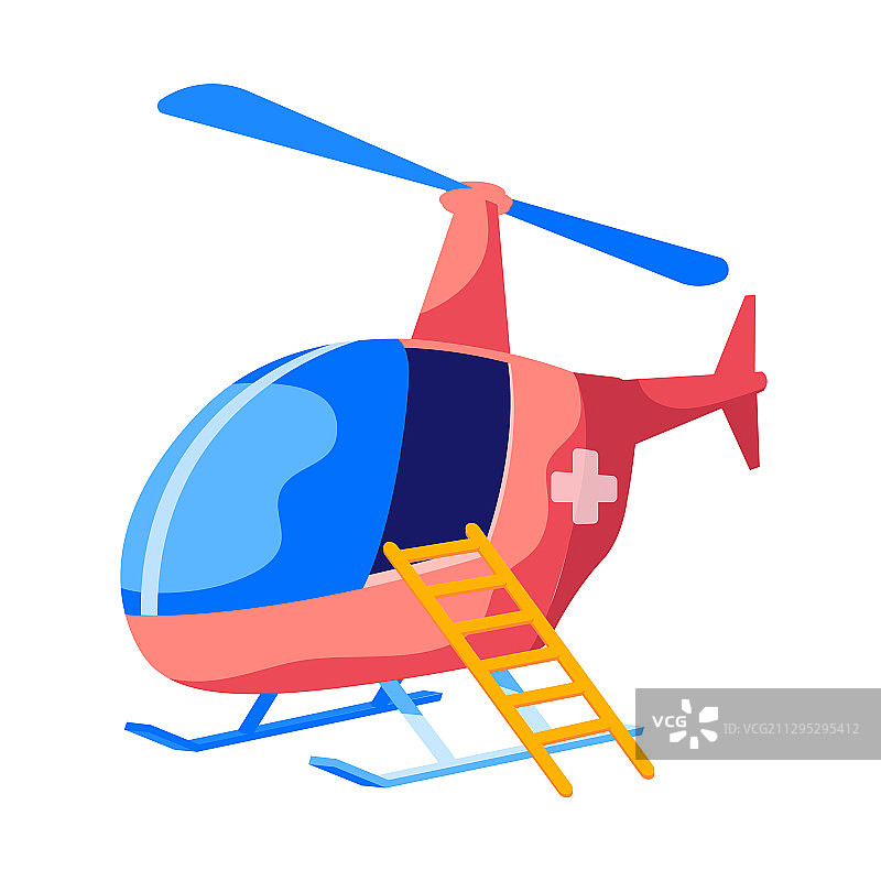 带有十字标志的救援直升机图片素材