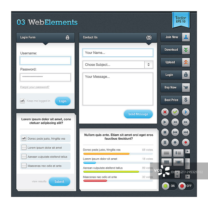 网站表格和按钮图片素材