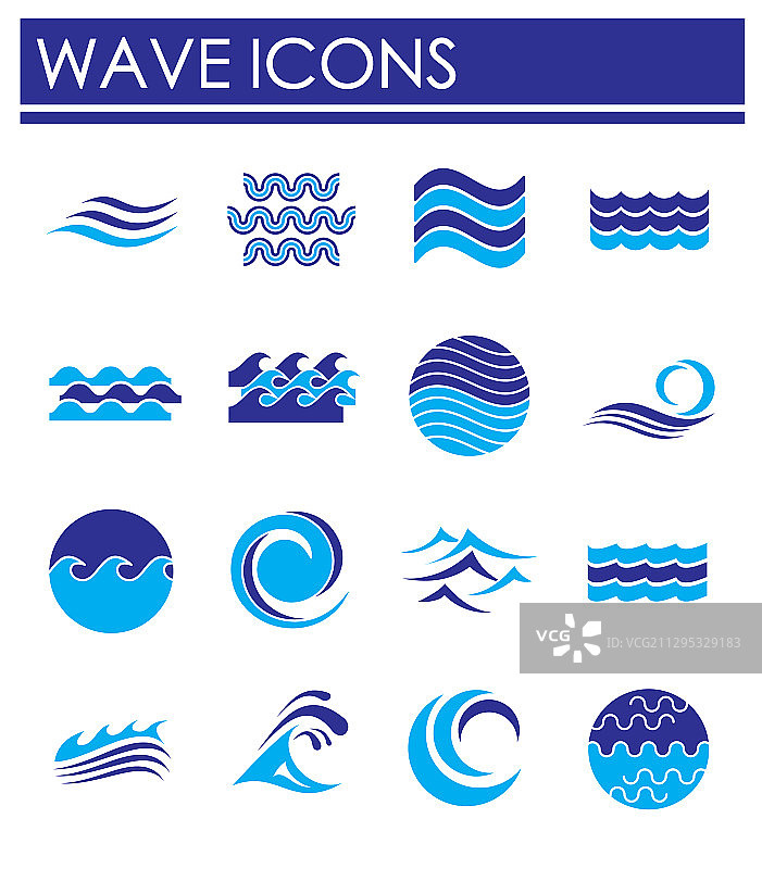 波浪相关图标背景设计图片素材