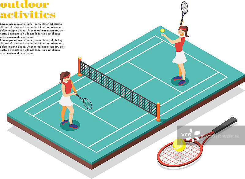 户外活动等距视角背景图片素材