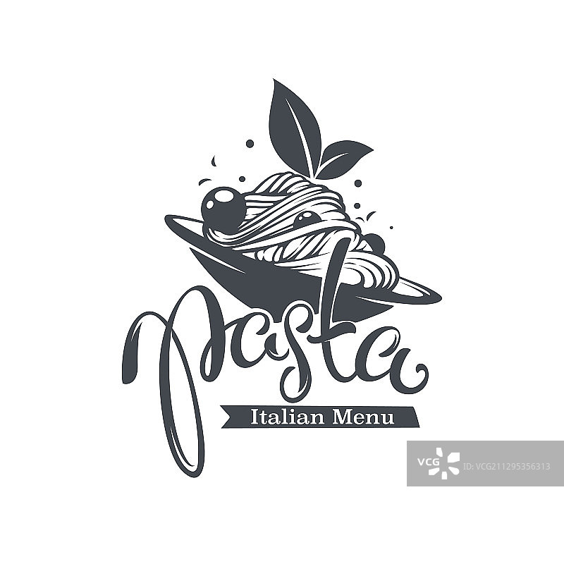手绘意大利面菜单图片素材