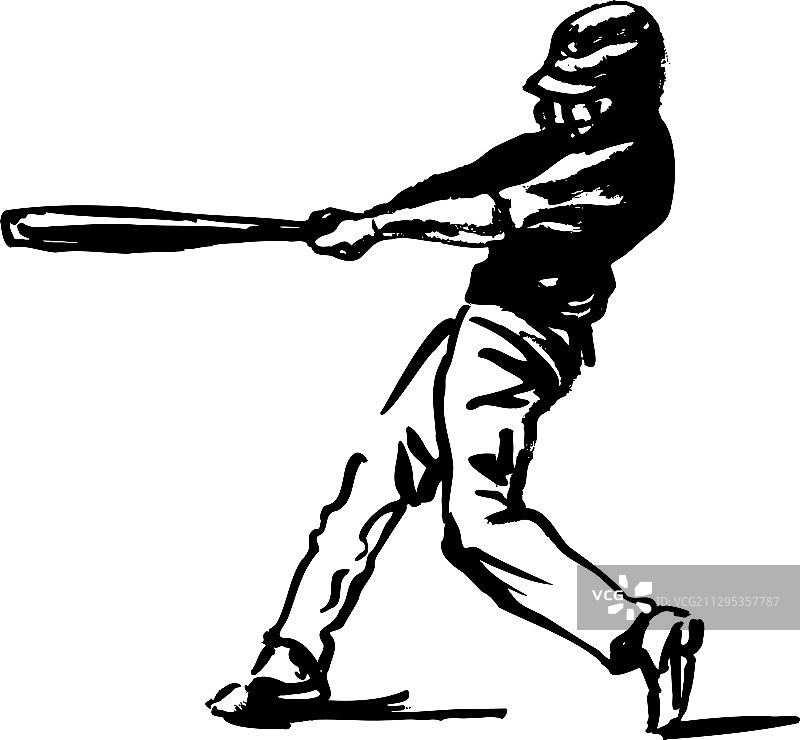 手绘棒球运动员图片素材