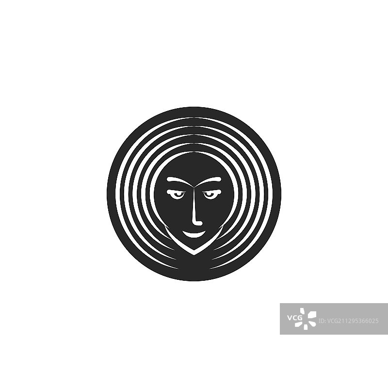 女士头像圆形标志图片素材