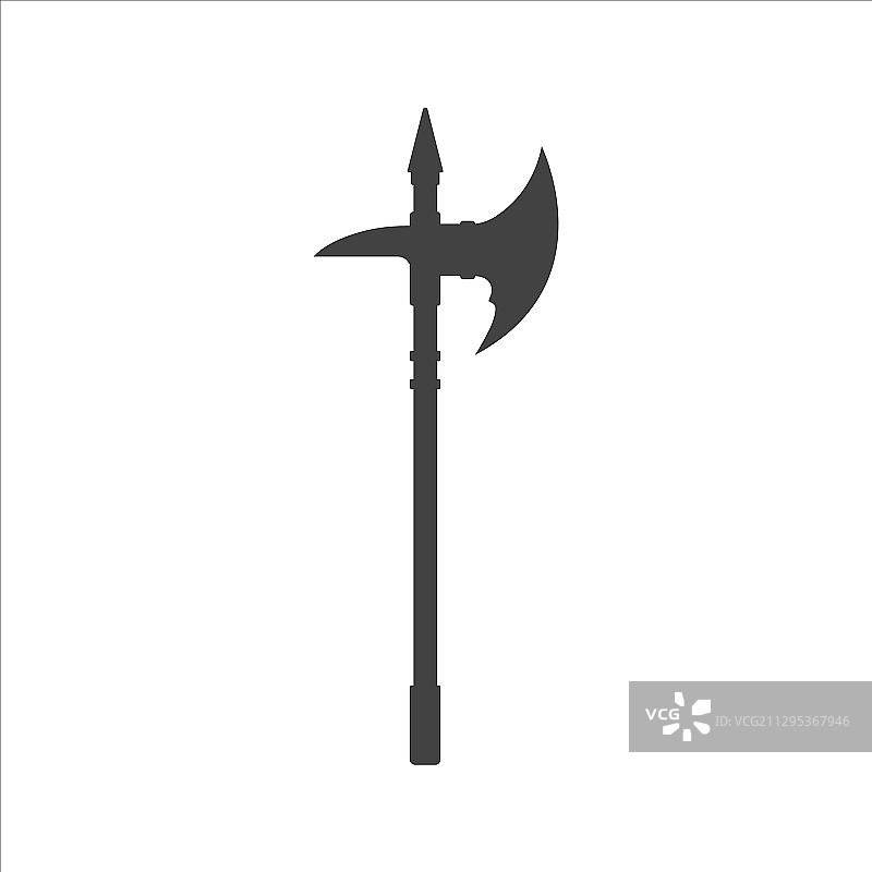 黑色剪影孤立骑士斧头图片素材