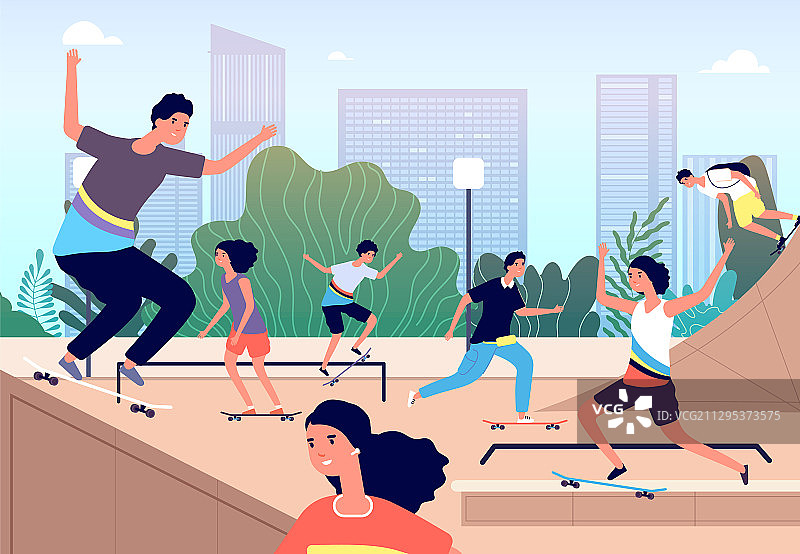滑板公园趣味极限滑板女孩图片素材