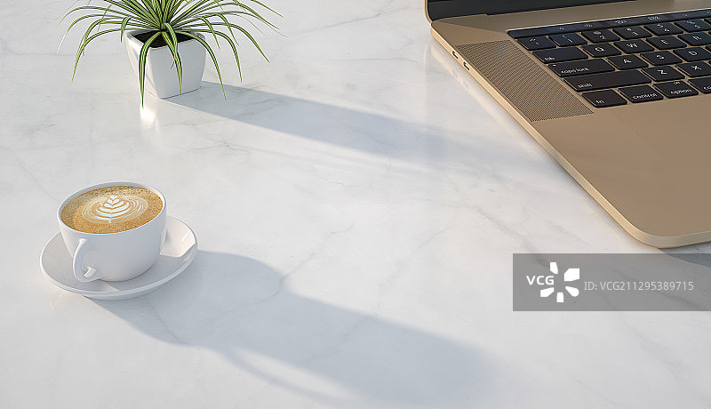 办公桌面静物场景图室内阳光下午茶工作休息咖啡大理石背景图图片素材