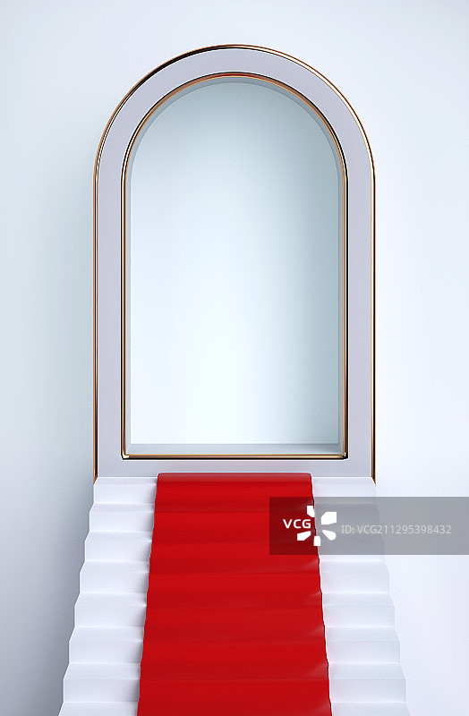 简单楼梯红毯空间场景渲染图片素材