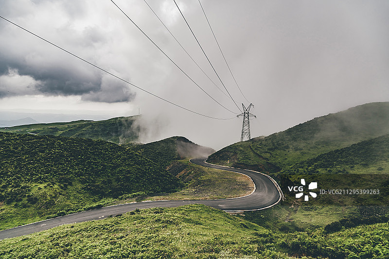 贵州乌蒙大草原风车发电技术图片素材