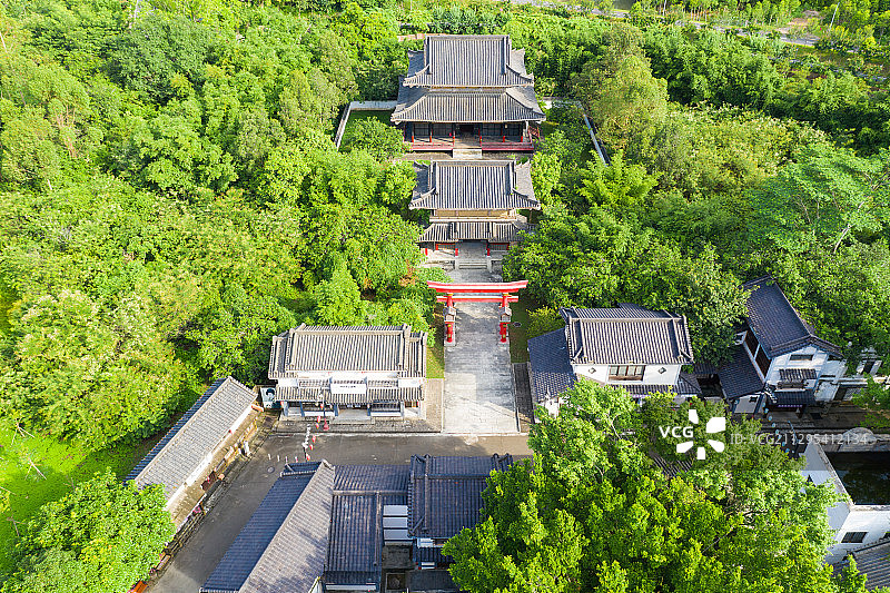 中山市中山影视城5A景区航拍图图片素材
