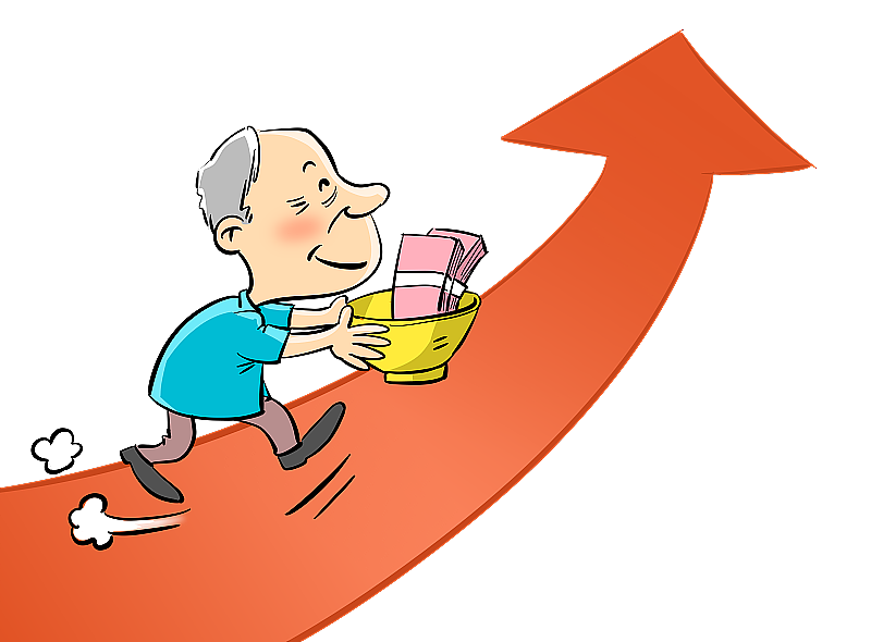 养老金上升图片素材