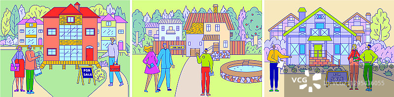 房地产经纪人夫妇购买新房图片素材