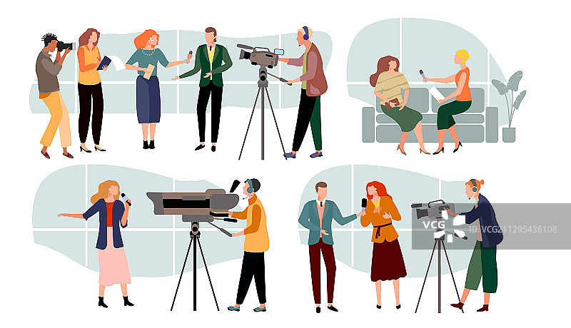 记者采访卡通图片素材