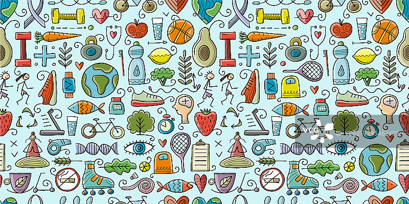 世界健康日健康无缝图案图片素材