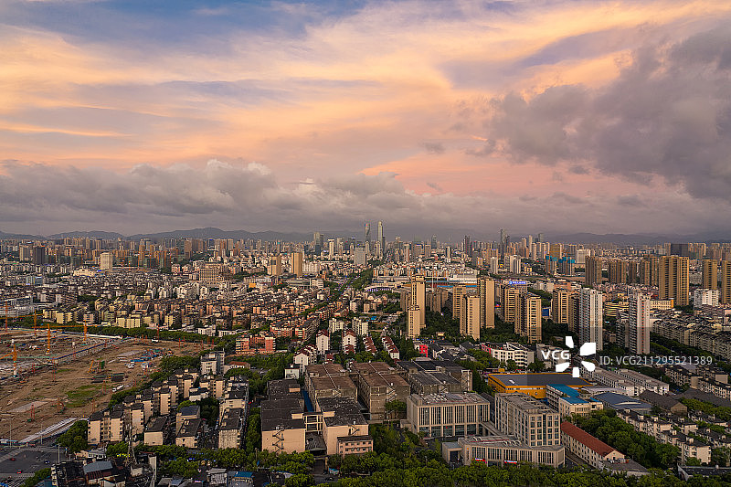 宁波东部新城晚霞图片素材