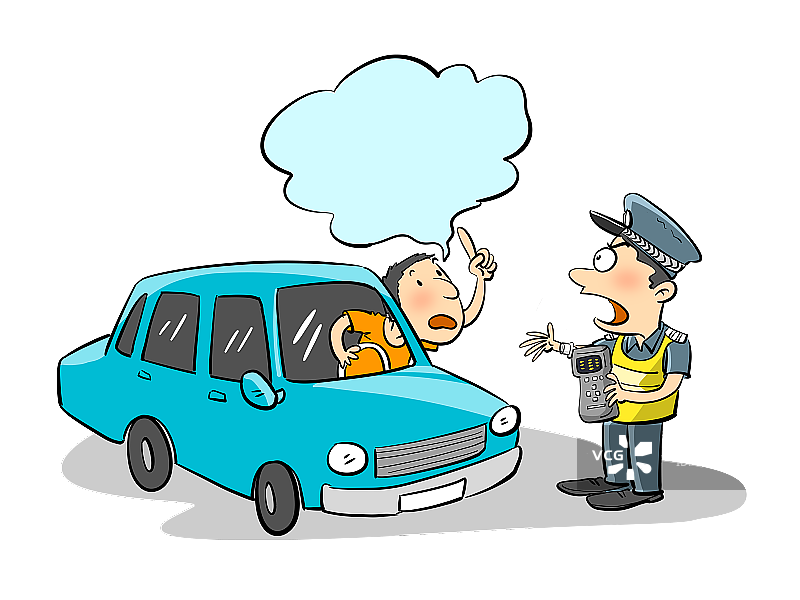 交警和司机图片素材