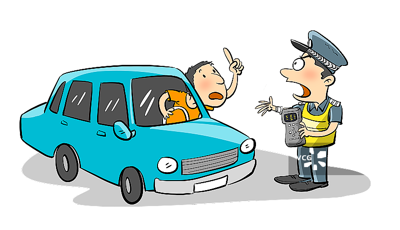 交警与司机图片素材