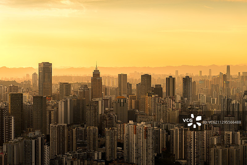 重庆南坪天际线日落图片素材