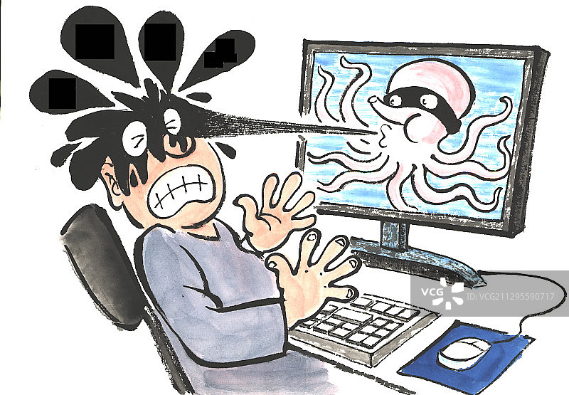 插画：17网络谣言图片素材