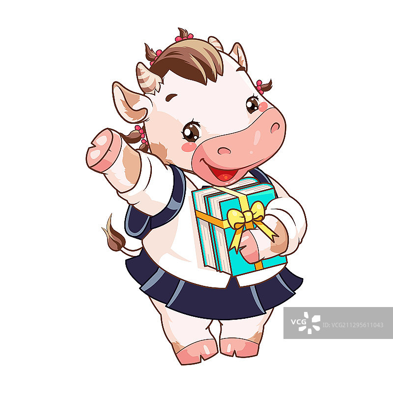 美牛酪酪学生爱学习图片素材