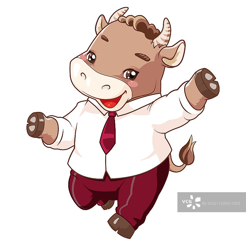 丑牛耕耕奋斗西装图片素材