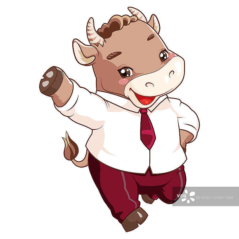 丑牛耕耕奋斗西装图片素材