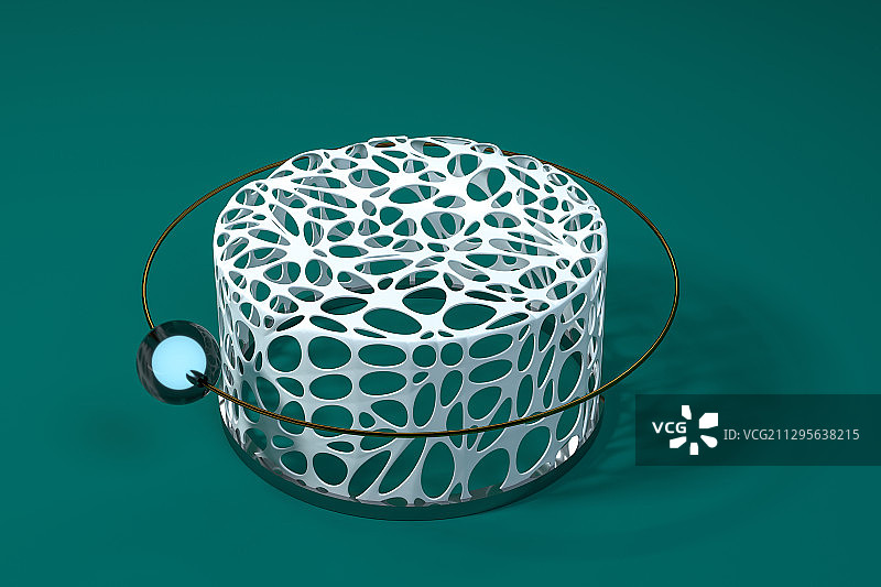 抽象镂空圆柱台面 3D渲染图片素材