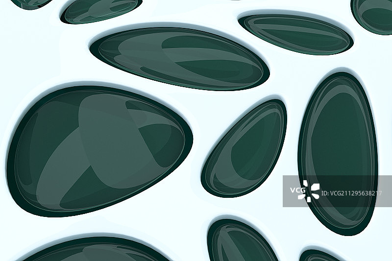 绿色玻璃宝石结构 3D渲染图片素材