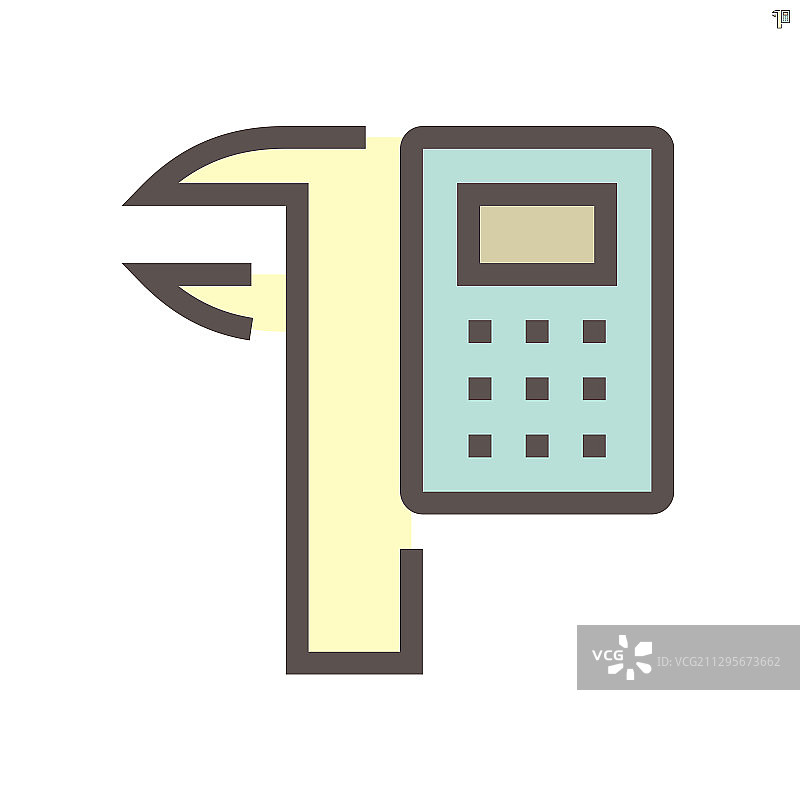 带游标卡尺的计算器图标设计图片素材