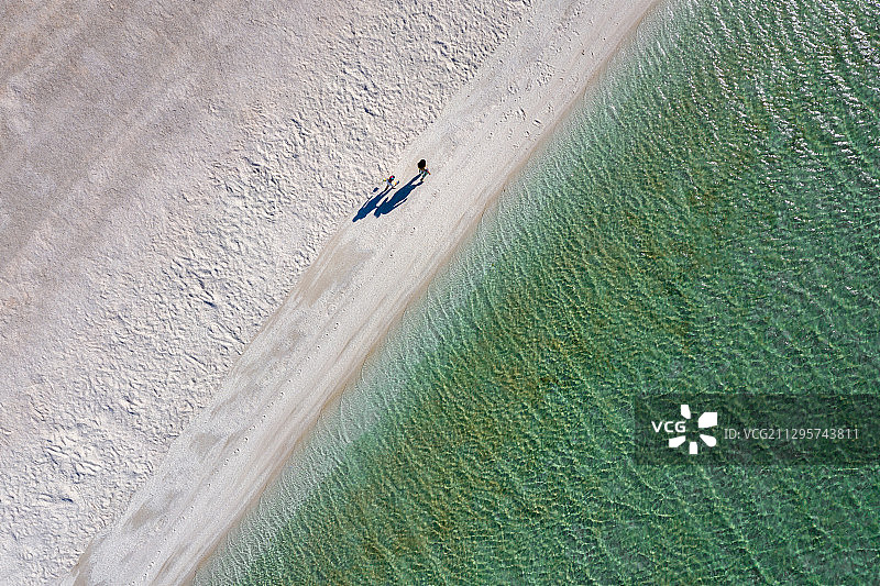 西澳大利亚贝壳沙滩shell beach航拍图片素材