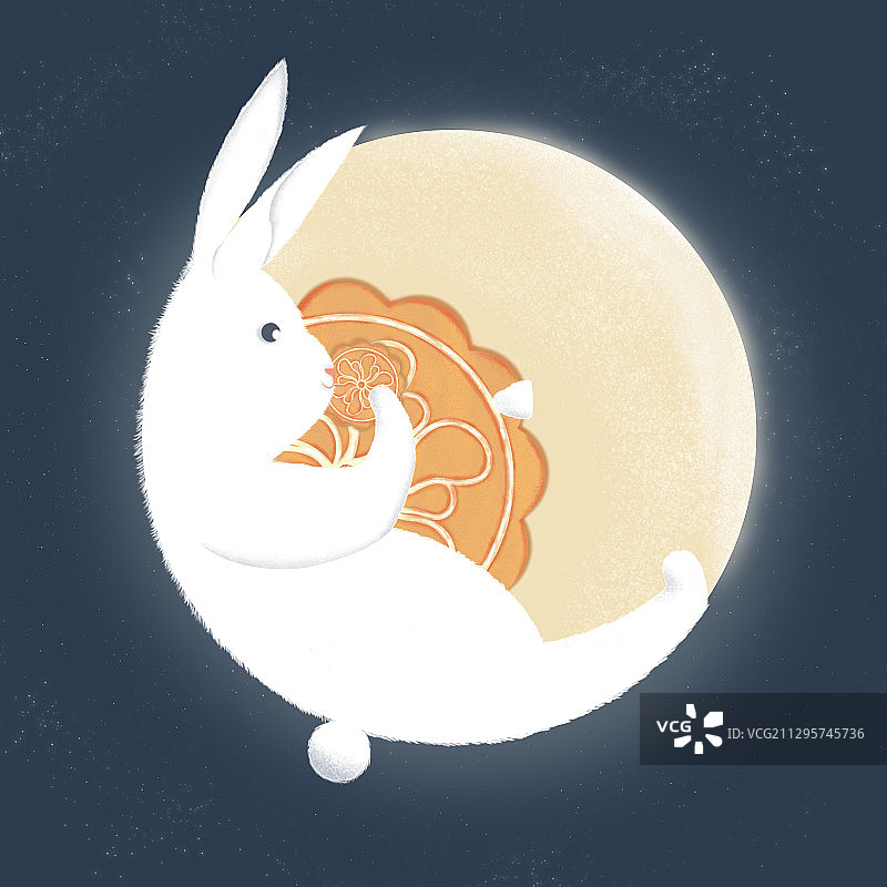 月亮上的兔子图片素材