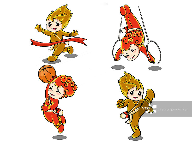 传统民族风吉祥物运动设计图片素材