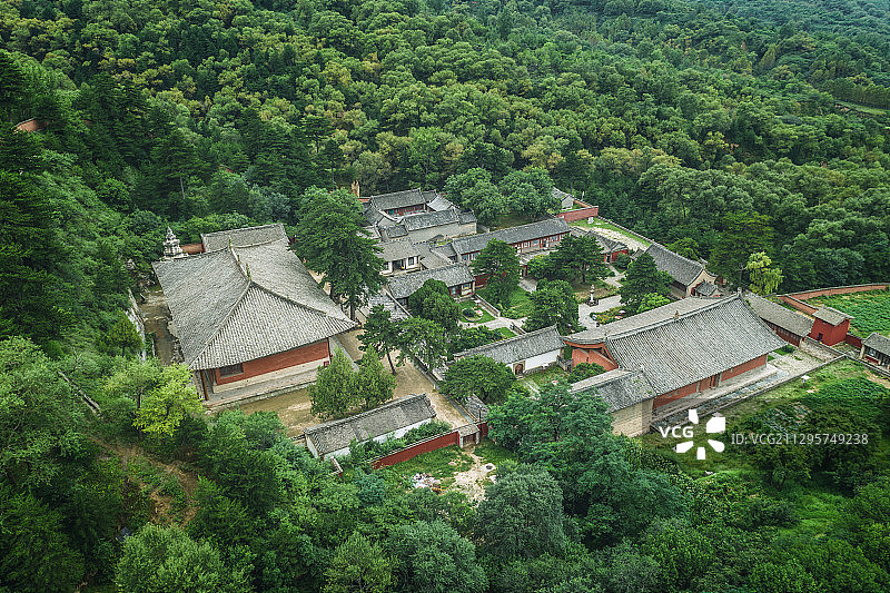 山西忻州佛光寺东大殿航拍图片素材