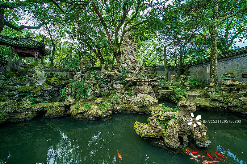 7月宁波天一阁博物馆，中国最大私人藏书楼图片素材