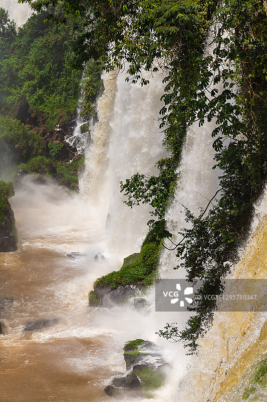 南美阿根廷巴西边境伊瓜苏瀑布图片素材