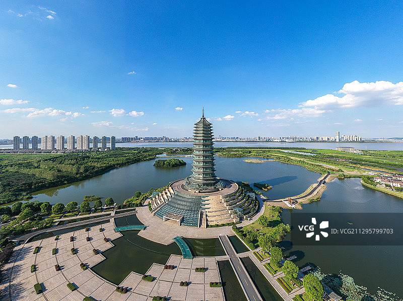 杭州城市天际线与地标塔建筑图片素材