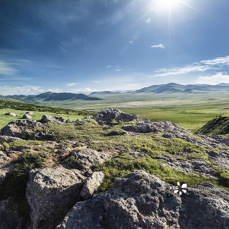 岩石平台与户外自然风景图片素材