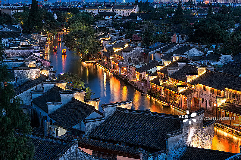 南浔古镇高视角图片素材