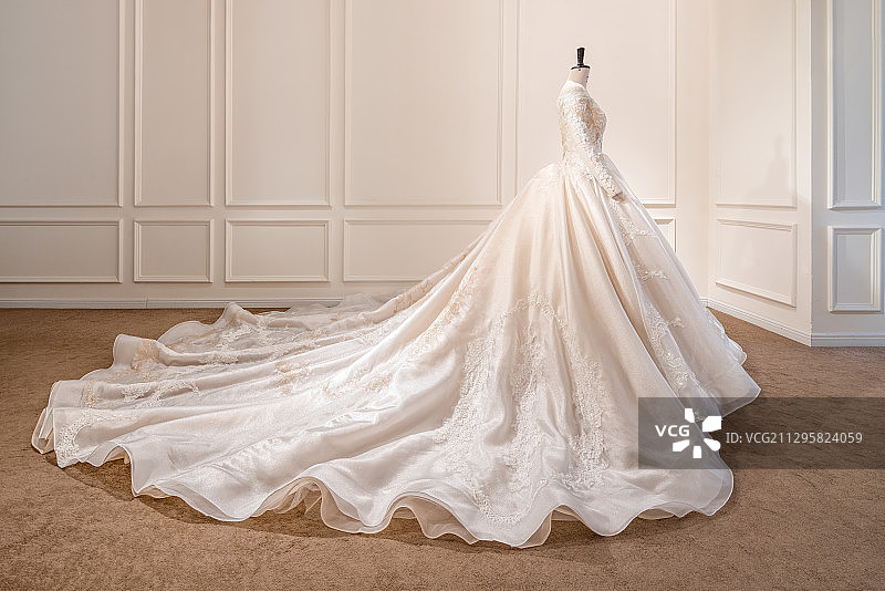 高定婚纱特写图片素材