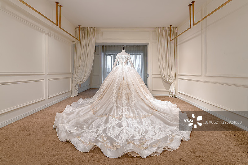 高定婚纱特写图片素材