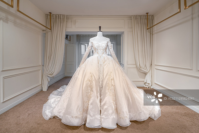 高定婚纱特写图片素材