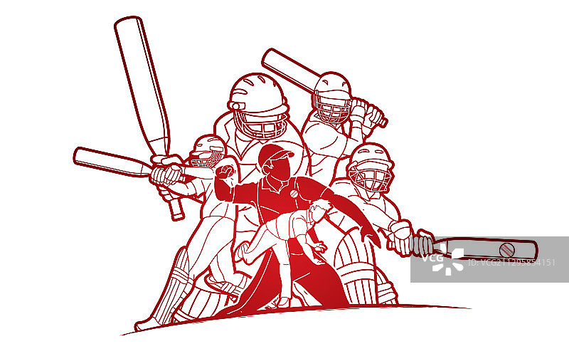 板球运动员卡通形象图片素材