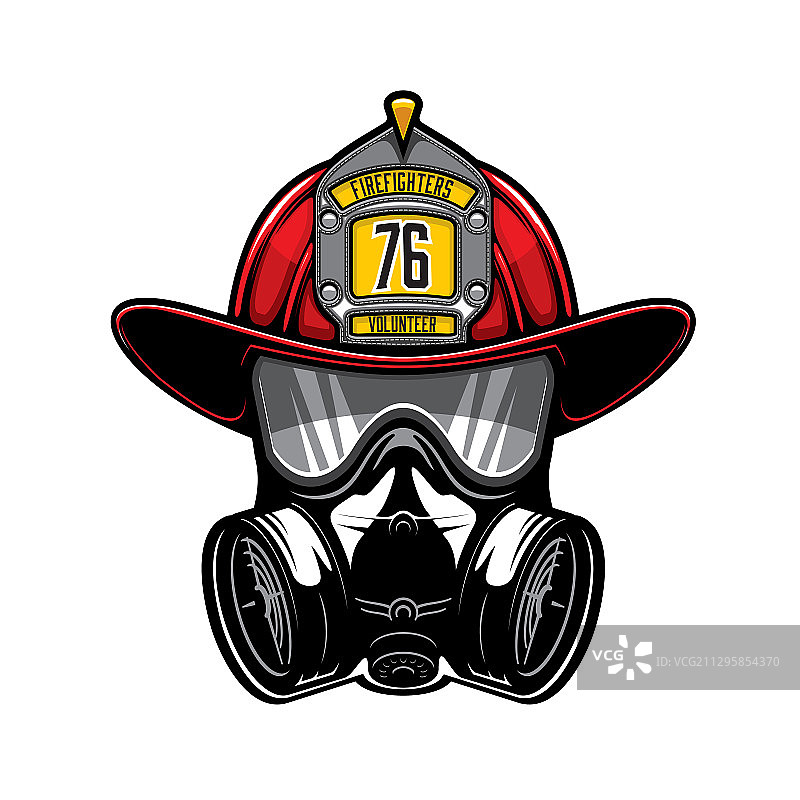 消防防护头盔和防毒面具图片素材